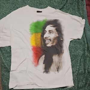 Zion Rootswear White Tee with Bob Marley Graphic